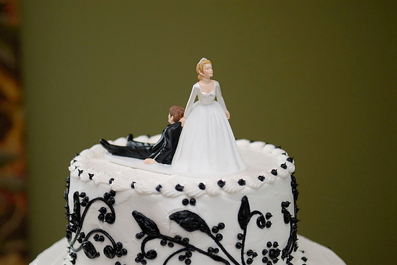 Bride & Groom on Cake